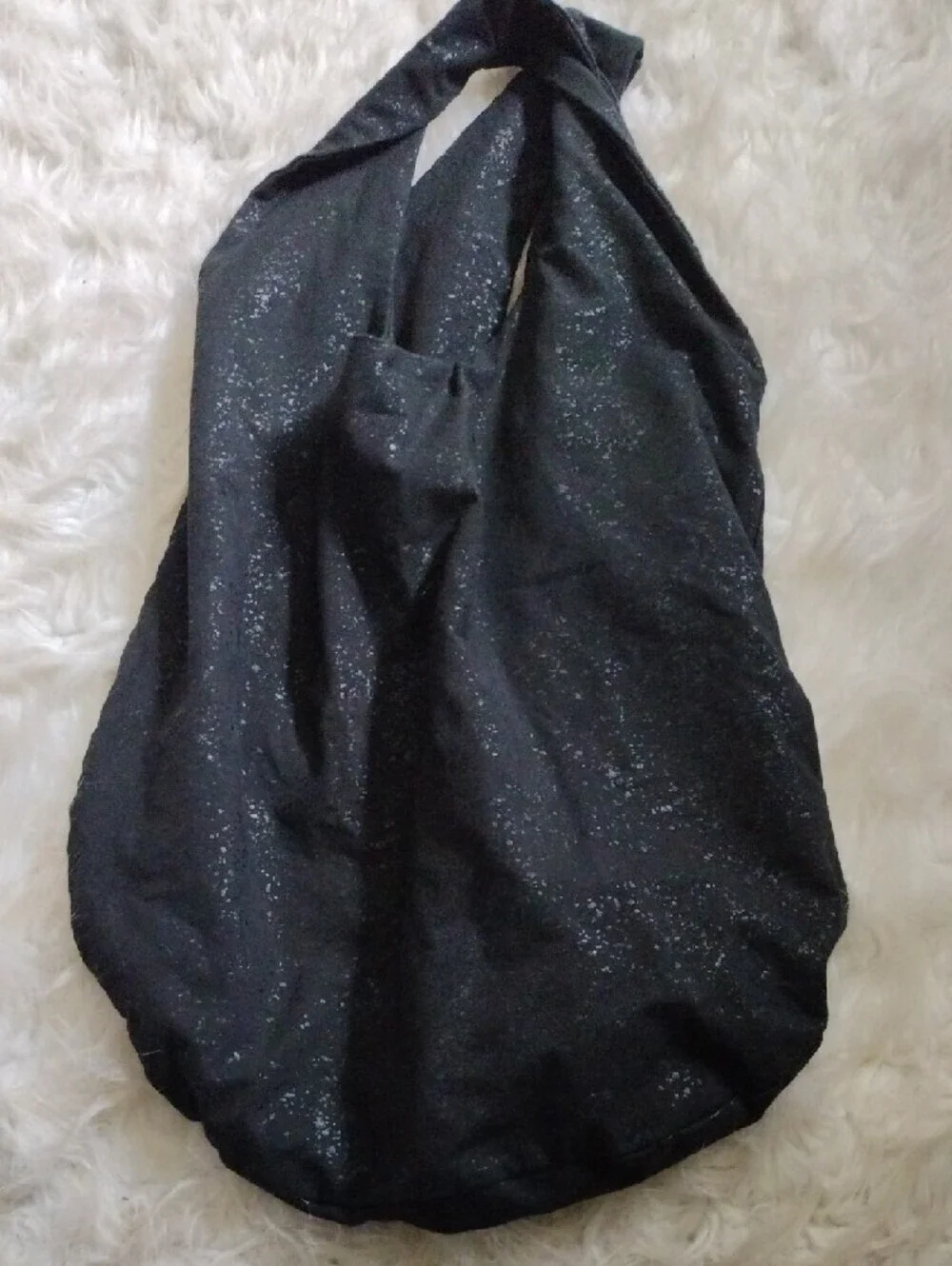 Lysse Black Glitter Hobo Tote